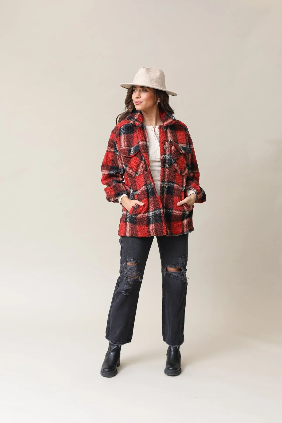 Jonestown Plaid Sherpa Jacket