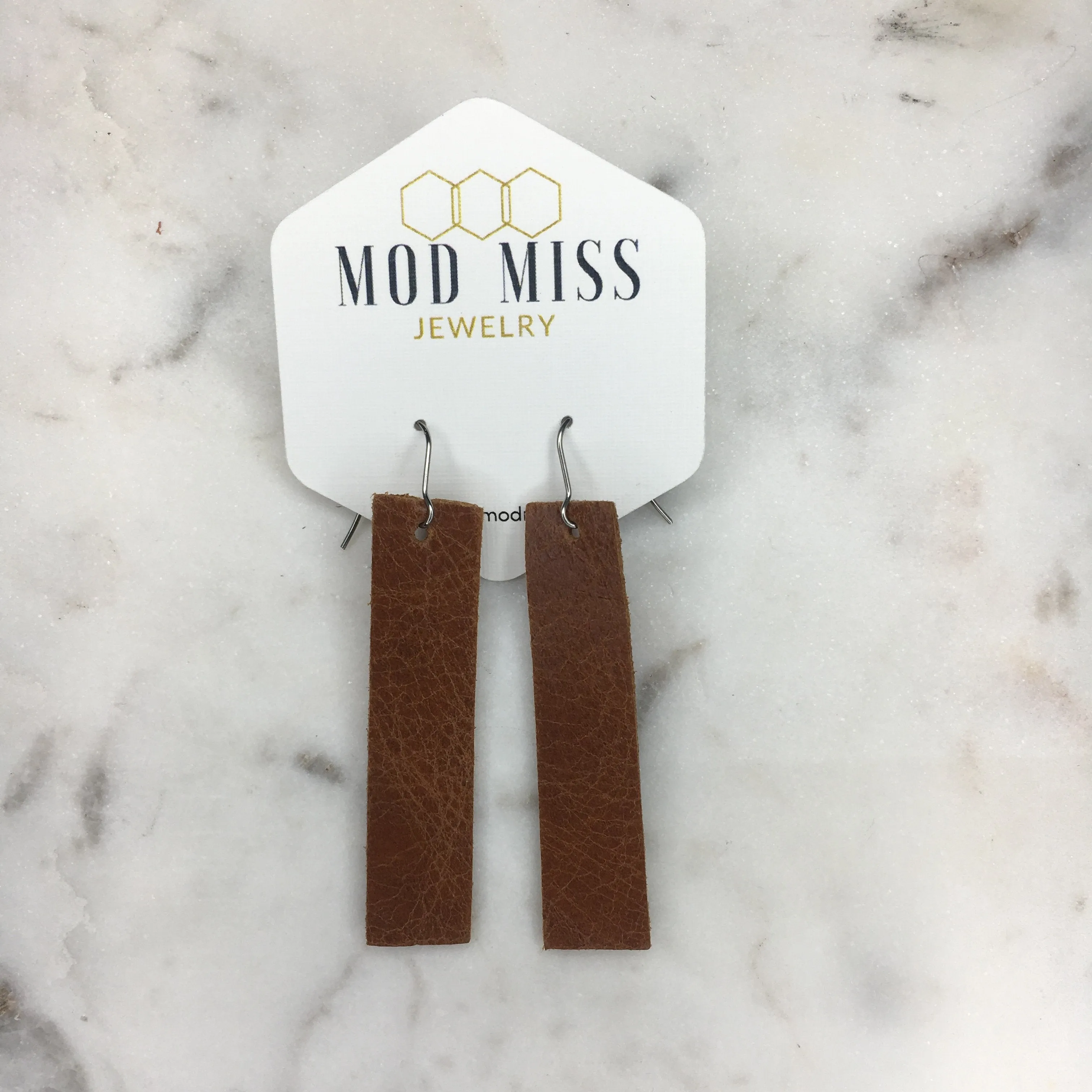 Leather Bar Earrings