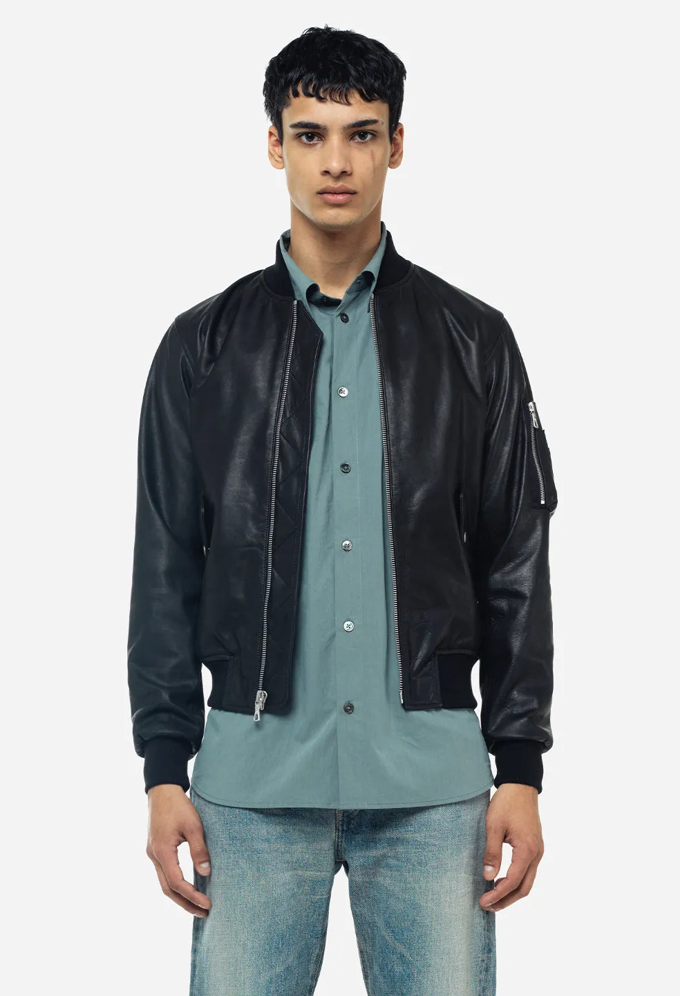 Leather Bogota Bomber / Black