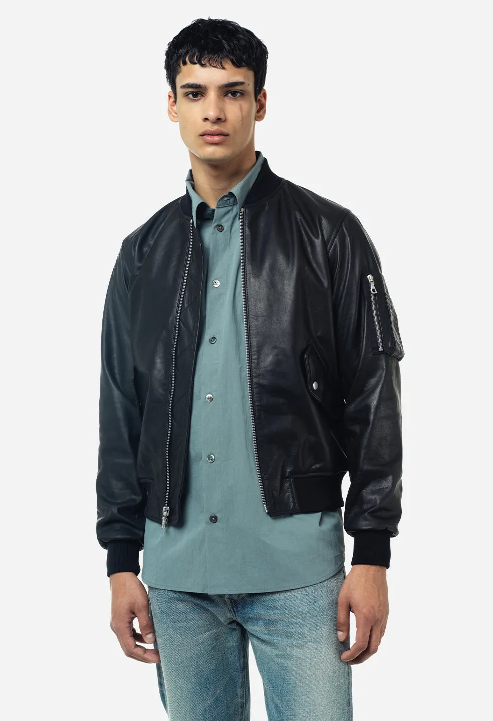 Leather Bogota Bomber / Black