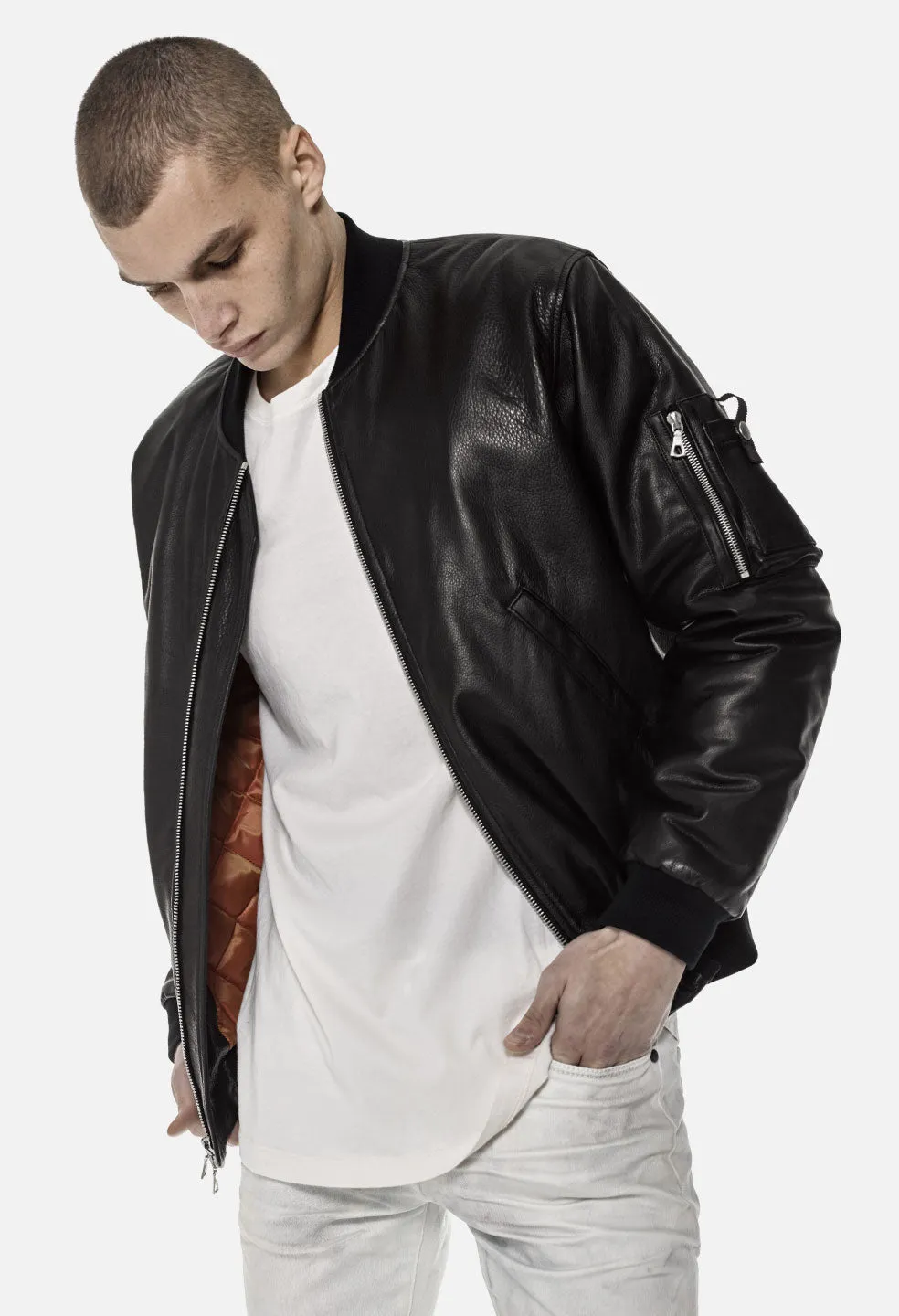 Leather Bogota Bomber / Black