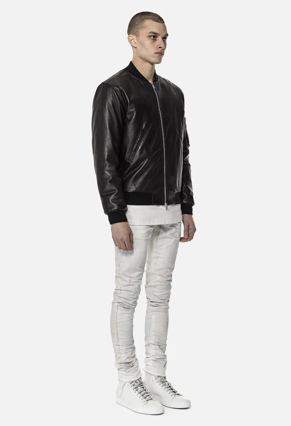 Leather Bogota Bomber / Black