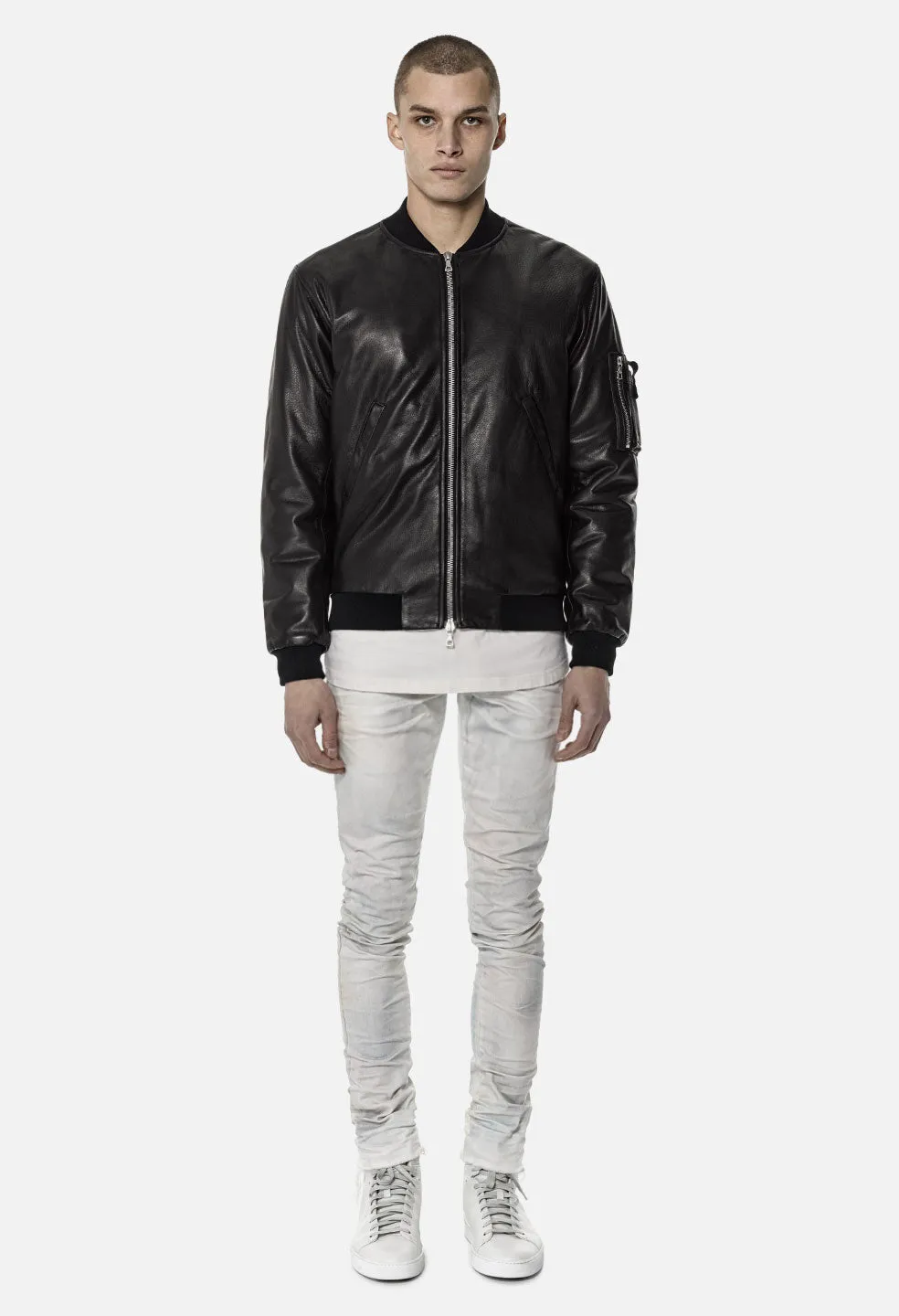 Leather Bogota Bomber / Black