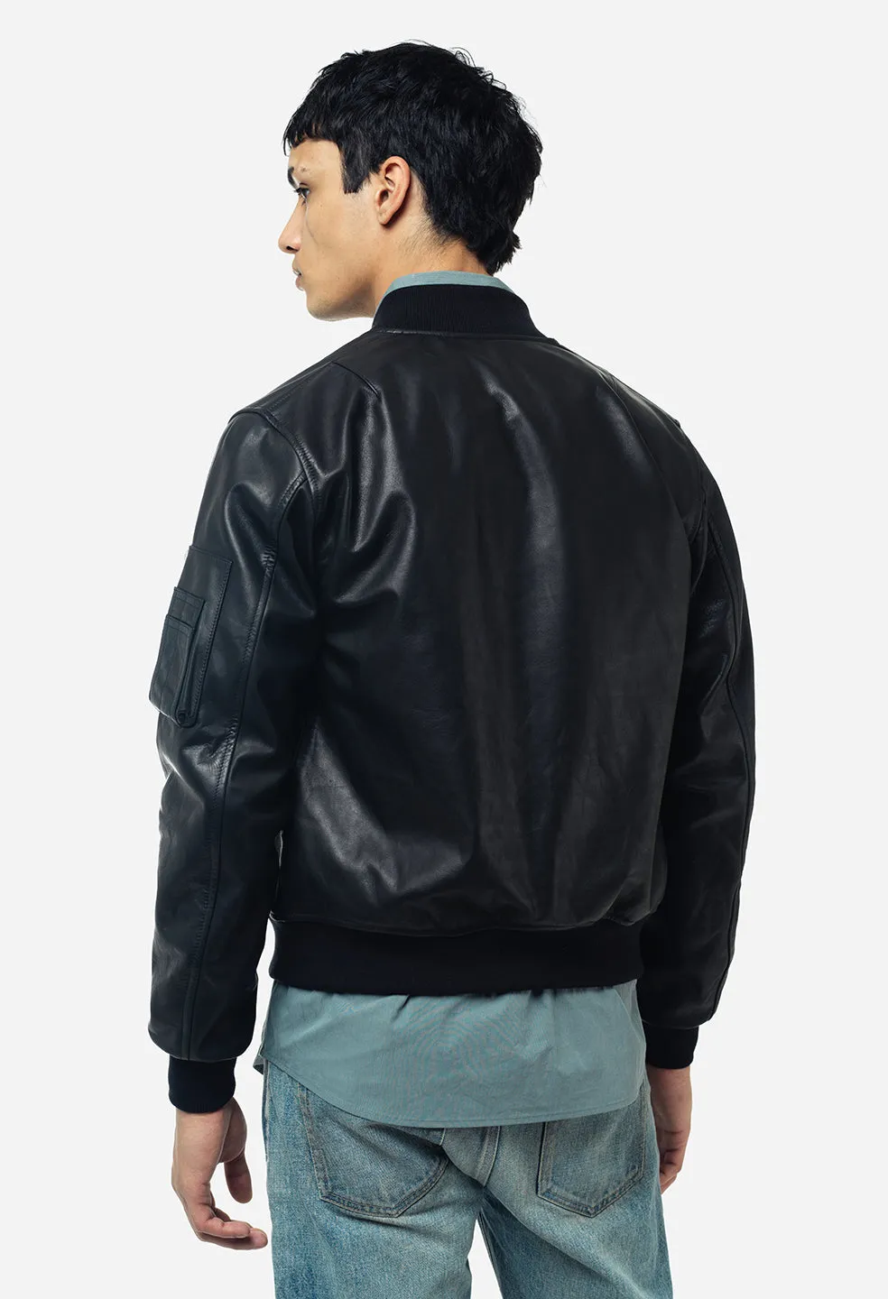 Leather Bogota Bomber / Black