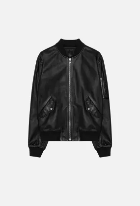 Leather Bogota Bomber / Black