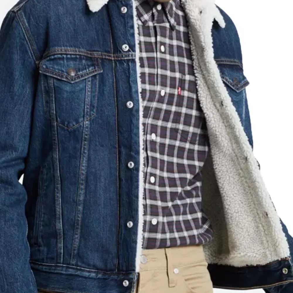 Levi’s Type 3 Sherpa Trucker Jacket In Palmer Blue - 16365-0105