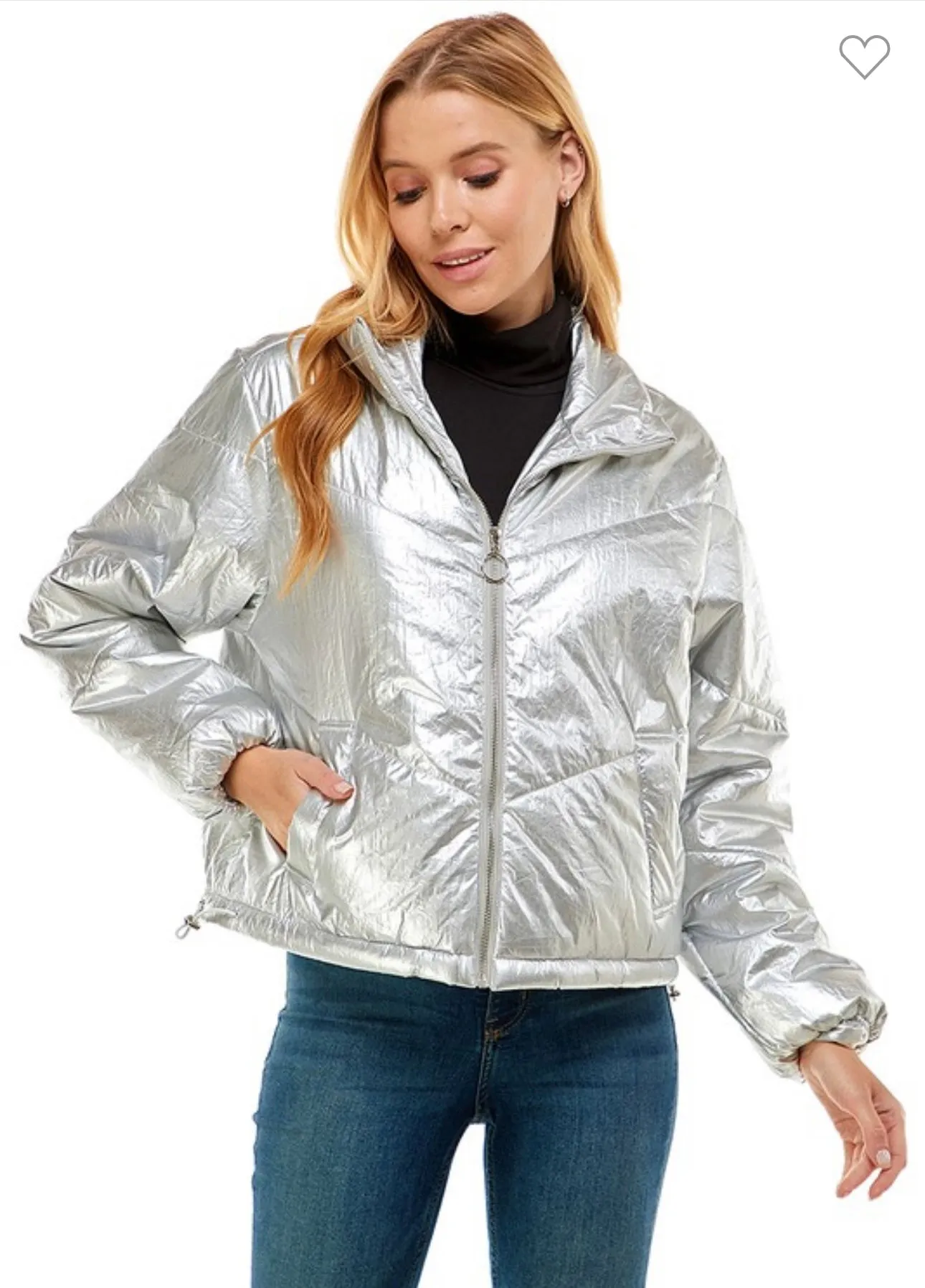 Majestic Metallic Puffer Jacket