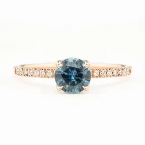 Maria Ring 0.88ct Blue Montana Sapphire, 14K Rose Gold (One of a kind)