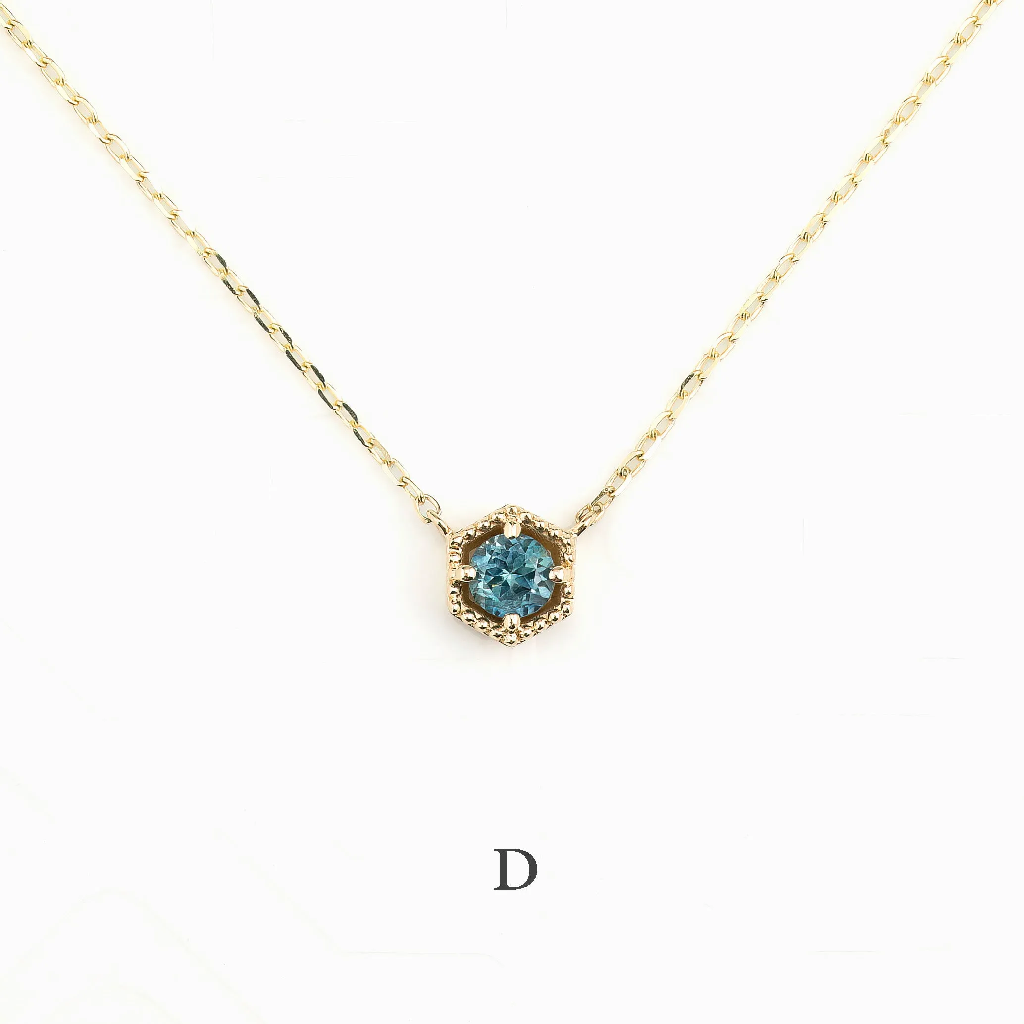 Milgrain Necklace 4mm Montana Sapphire