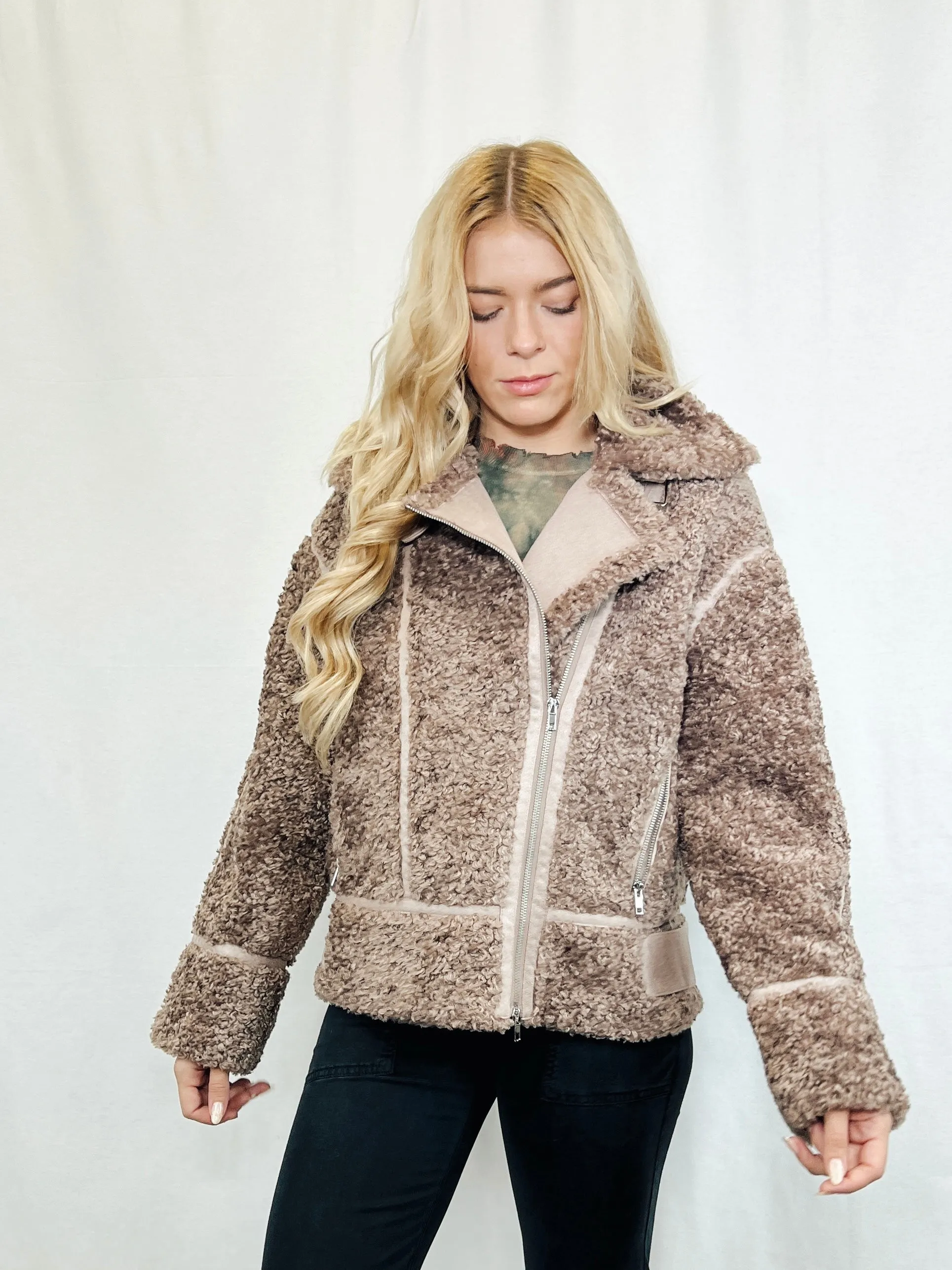 Mocha Shearling Ava Jacket