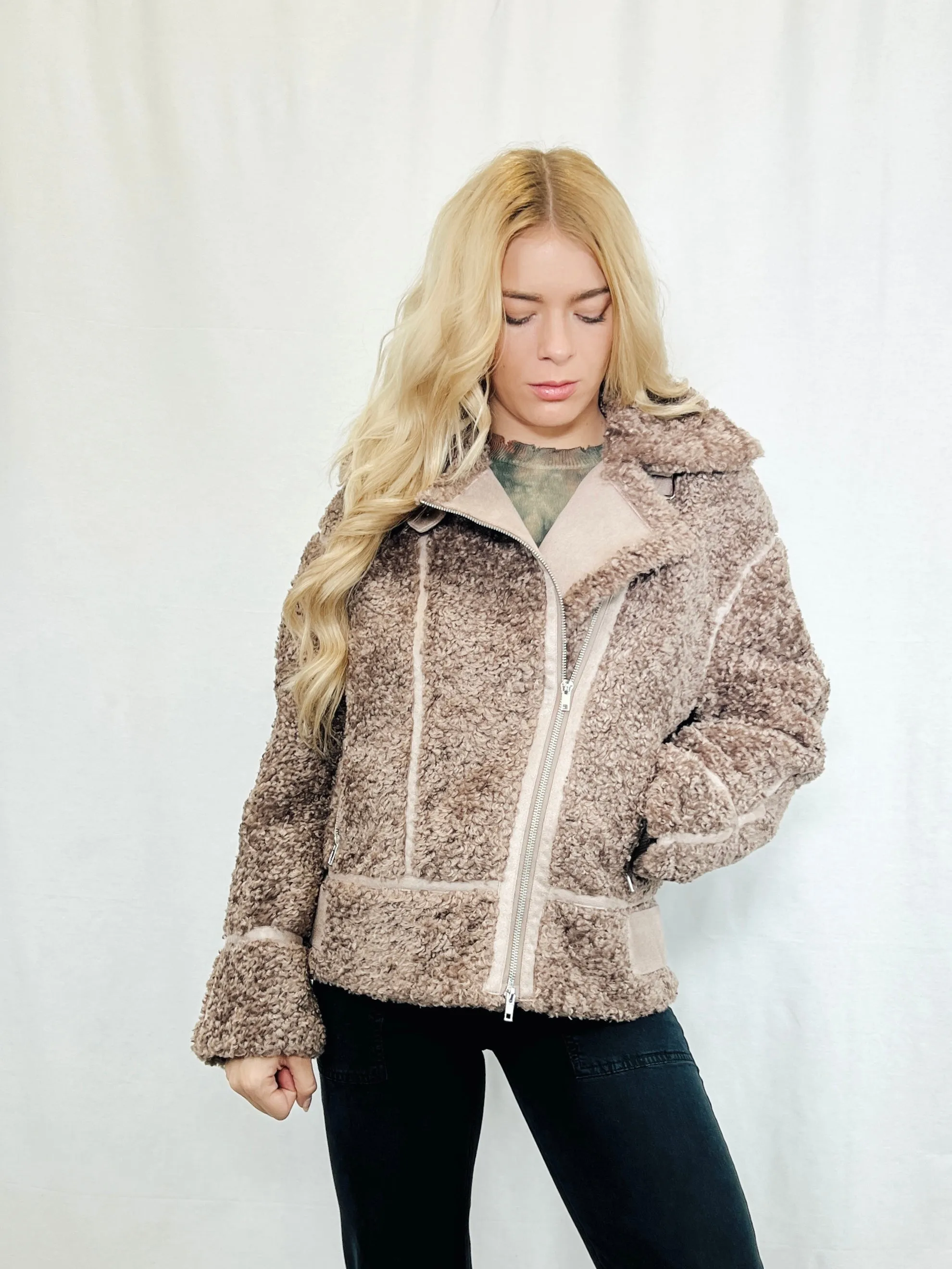 Mocha Shearling Ava Jacket