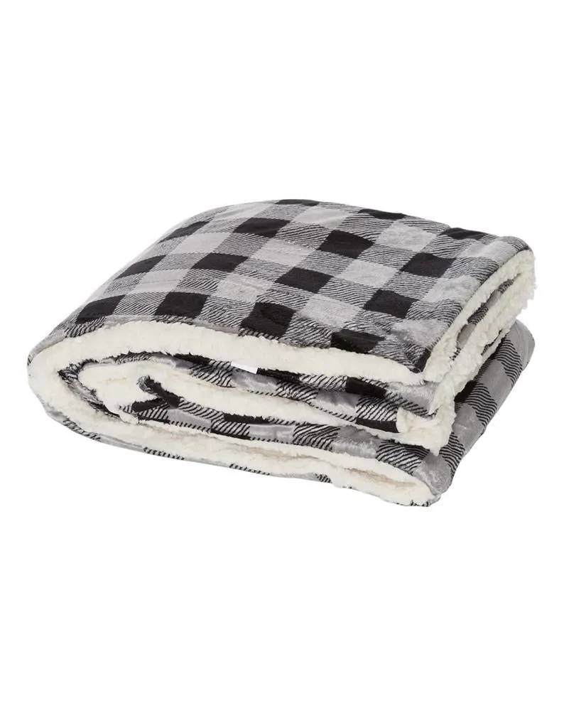 Monogrammed Mink Sherpa Blanket