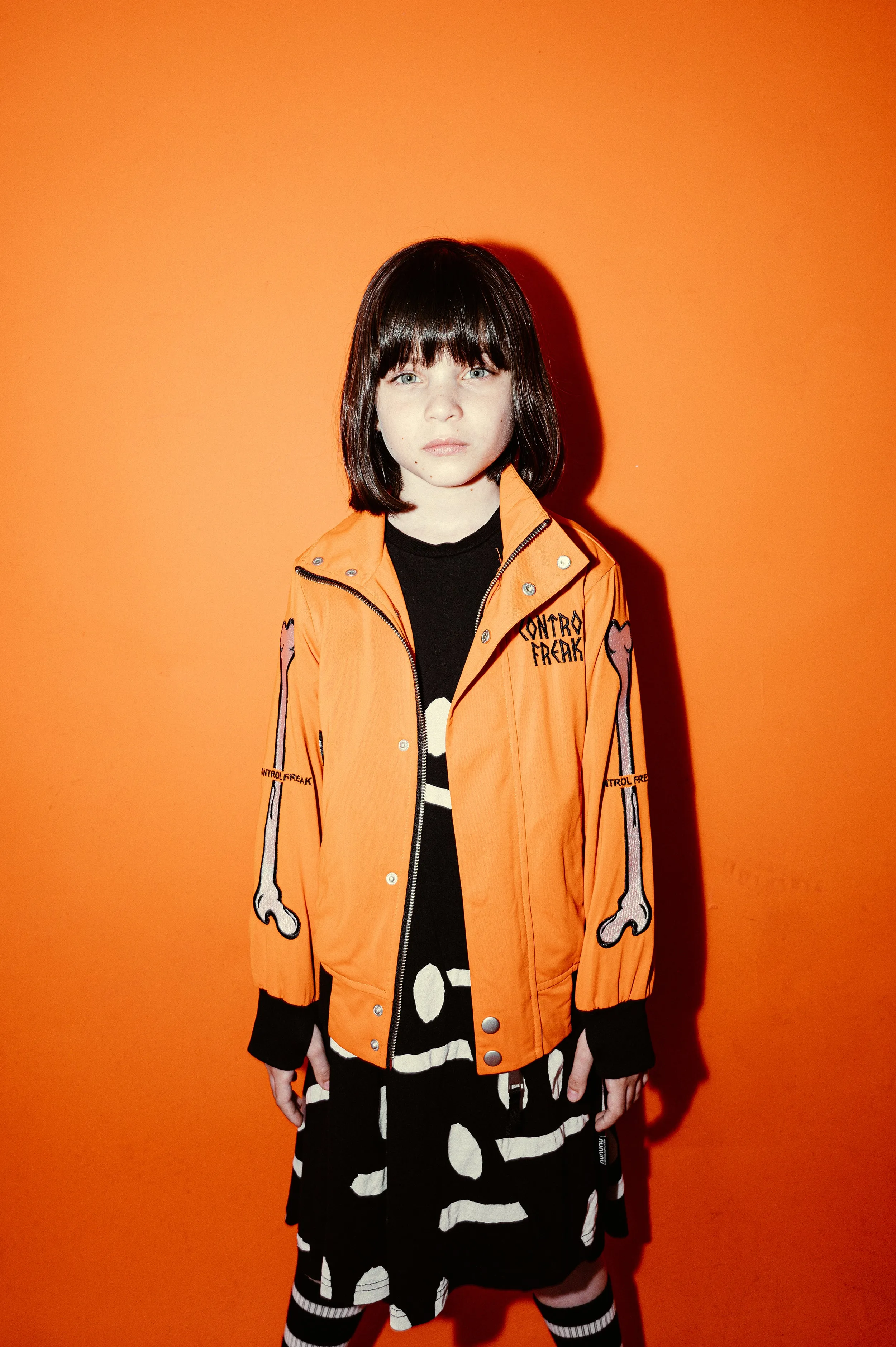 NUNUNU SS24 CONTROL FREAK BOMBER JACKET in Orange