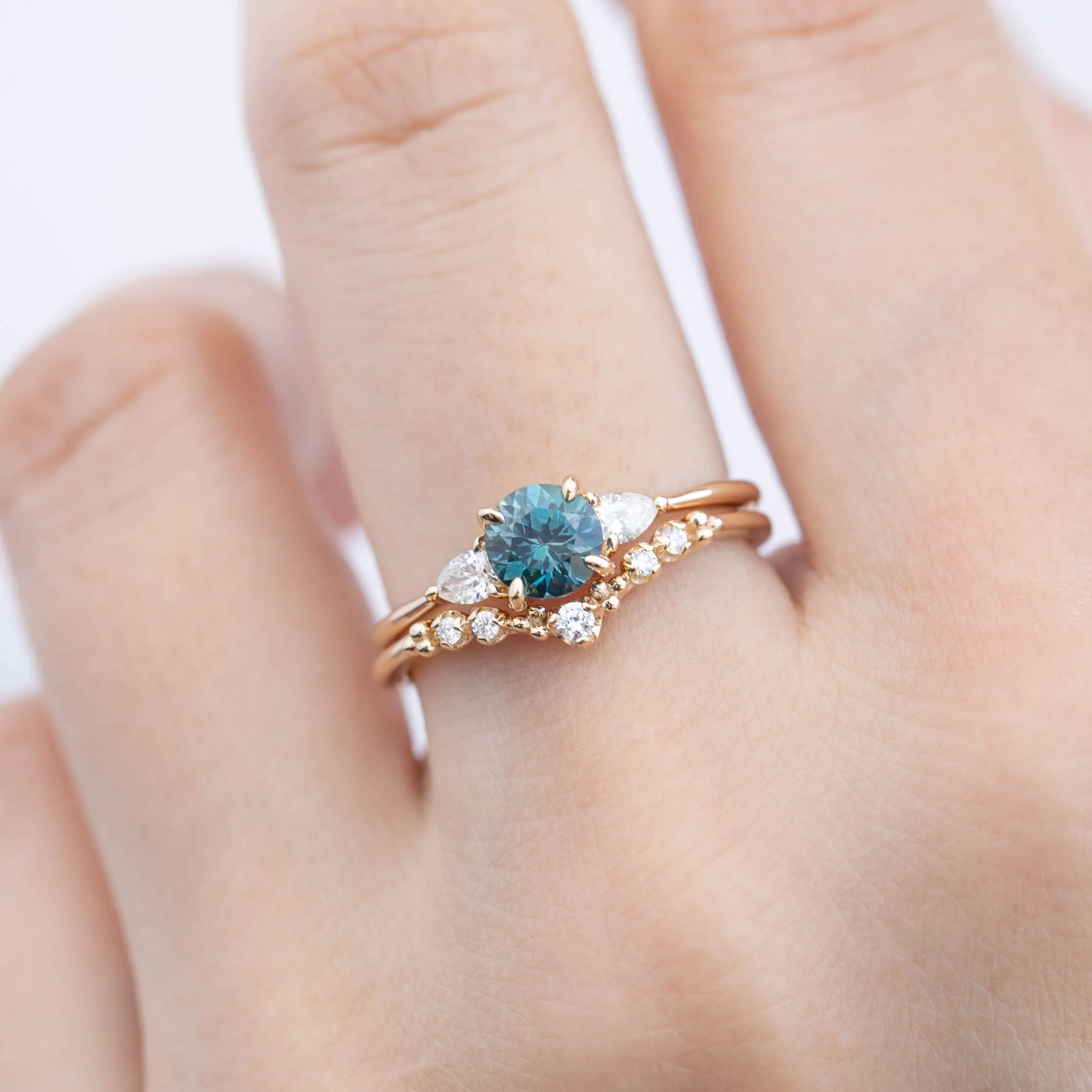 Olivia Ring - 0.93ct Teal Blue Montana Sapphire (One of a kind)