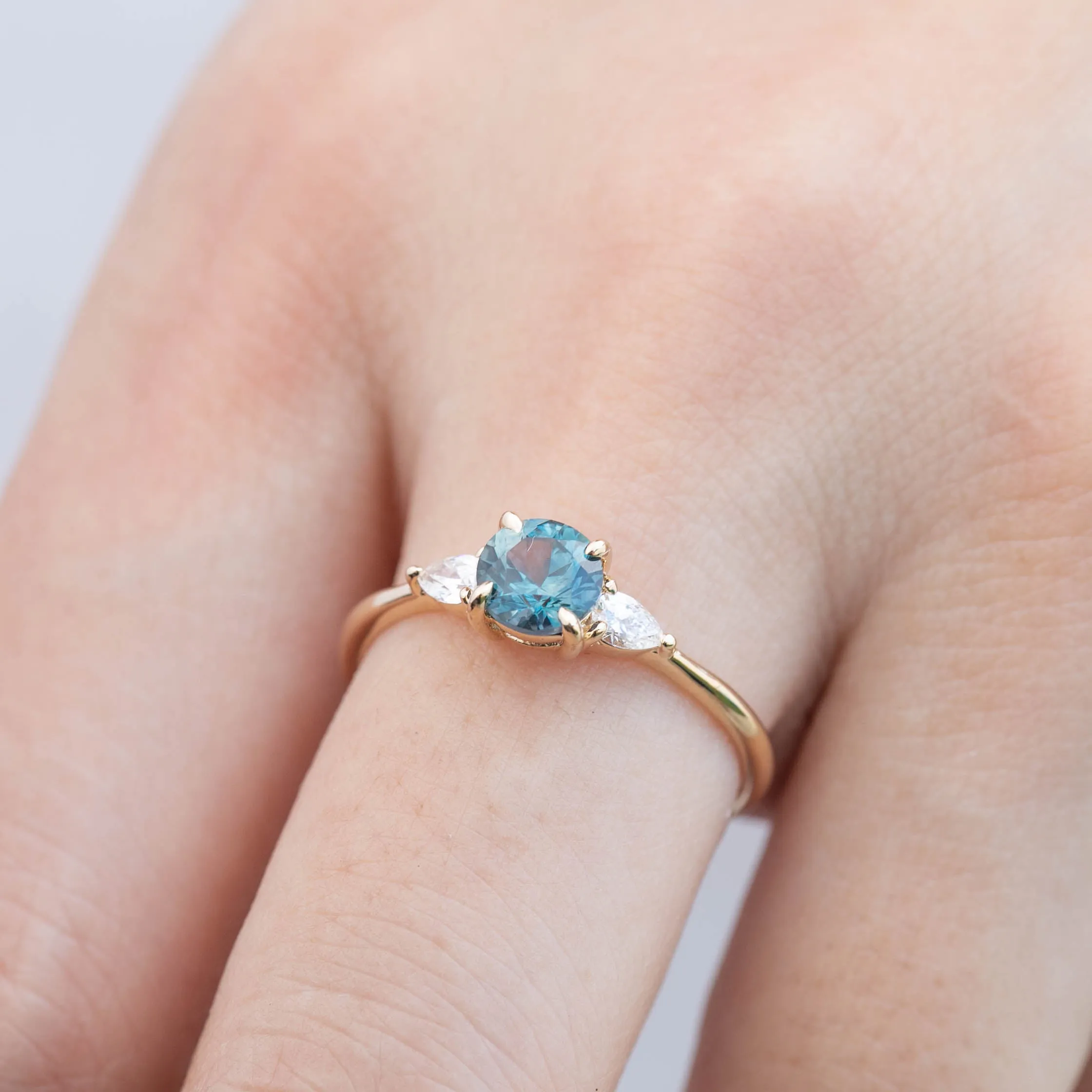 Olivia Ring - 0.93ct Teal Blue Montana Sapphire (One of a kind)