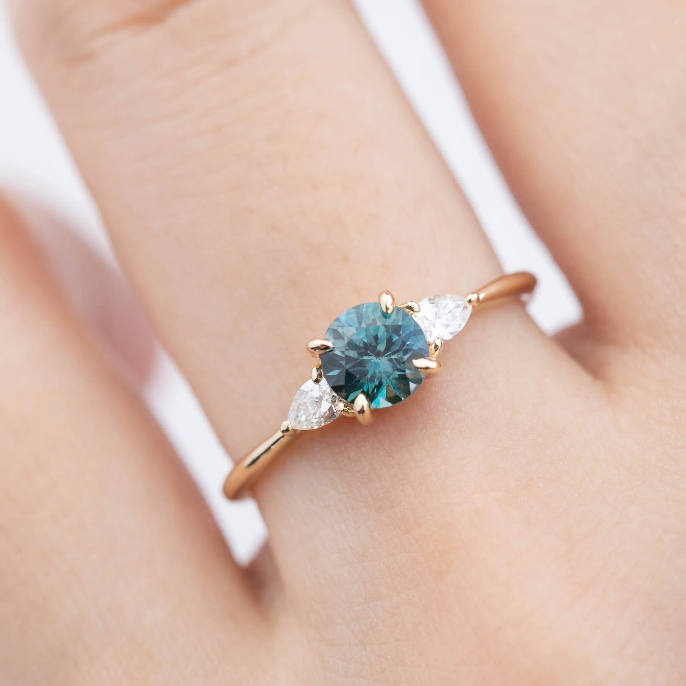 Olivia Ring - 0.93ct Teal Blue Montana Sapphire (One of a kind)