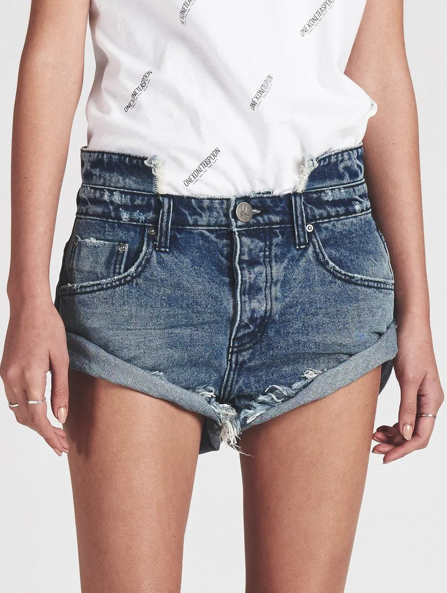 One Teaspoon Blue Society Bandits Jean Shorts Cut Offs