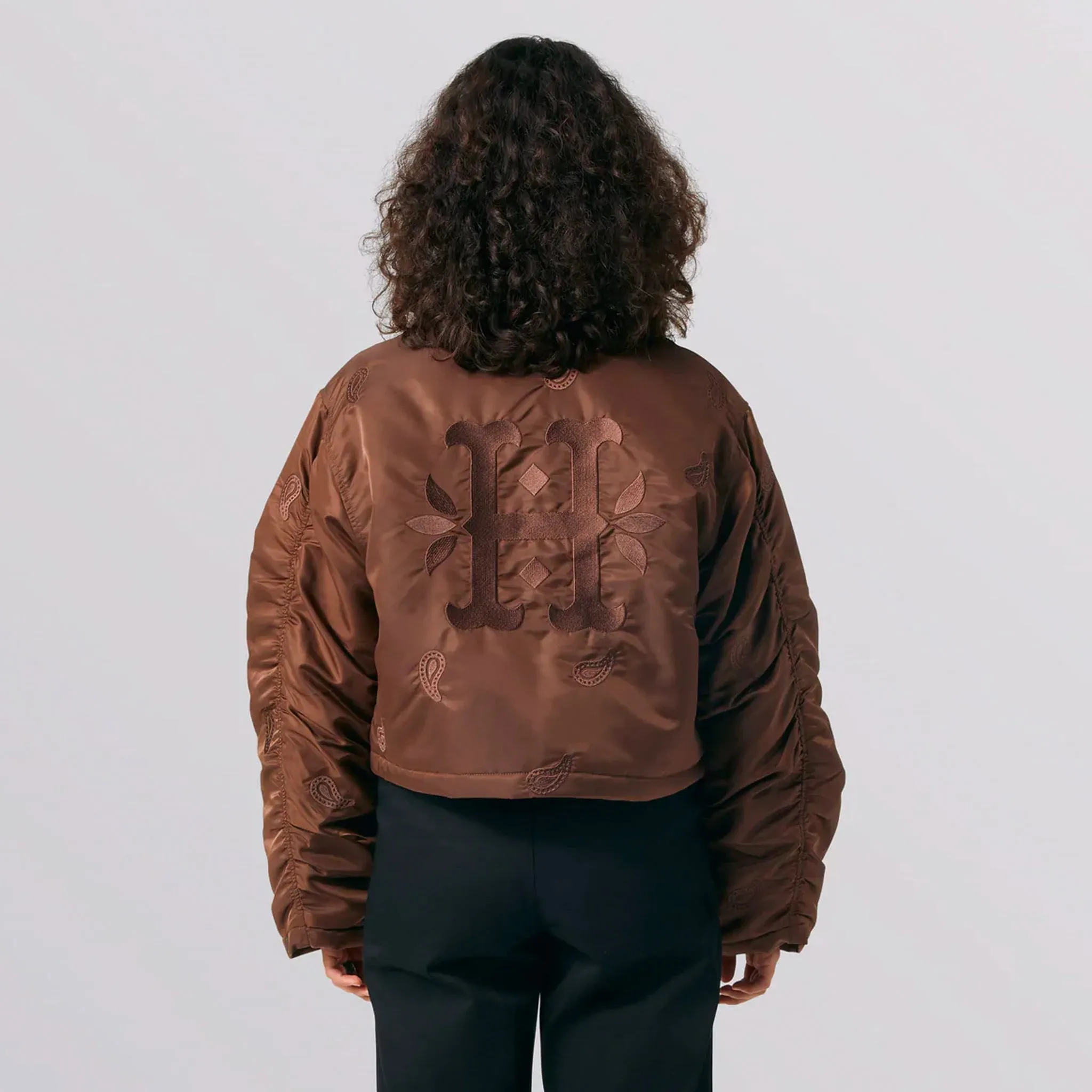 PAISLEY SATIN BOMBER JACKET