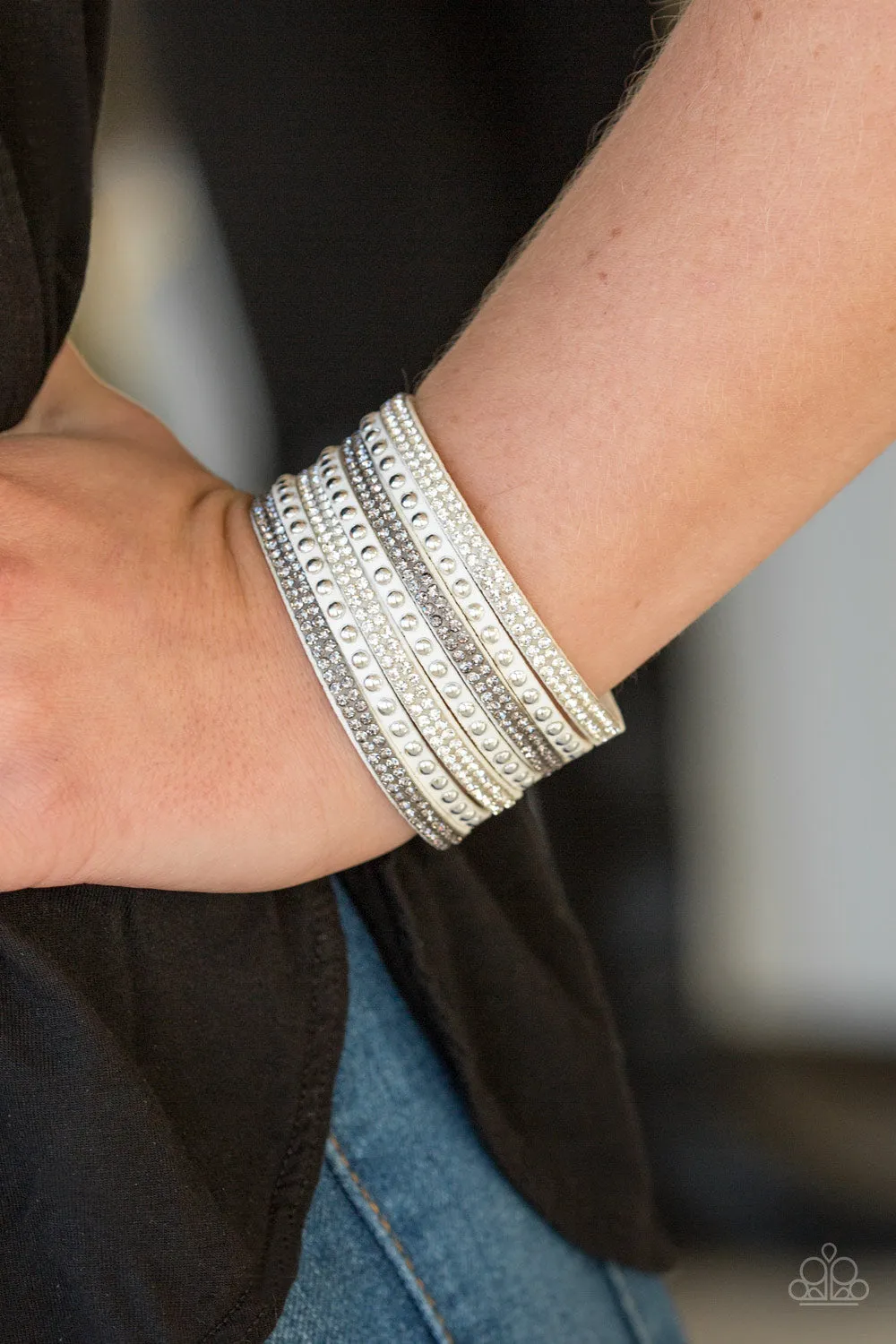 Paparazzi Victory Shine - White Urban Bracelet