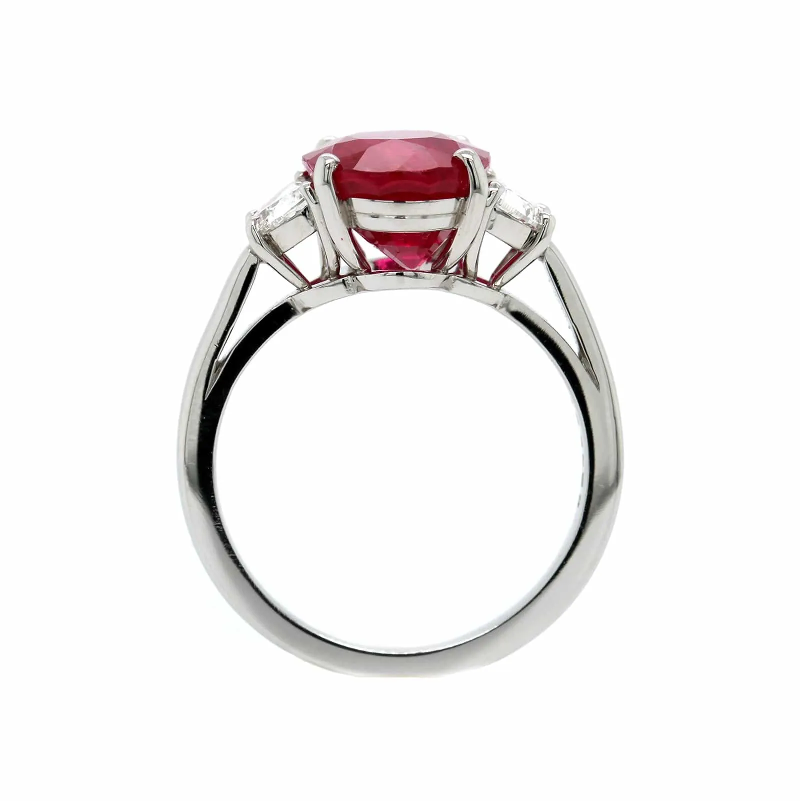 Platinum Vivid Red Ruby & Diamond Ring