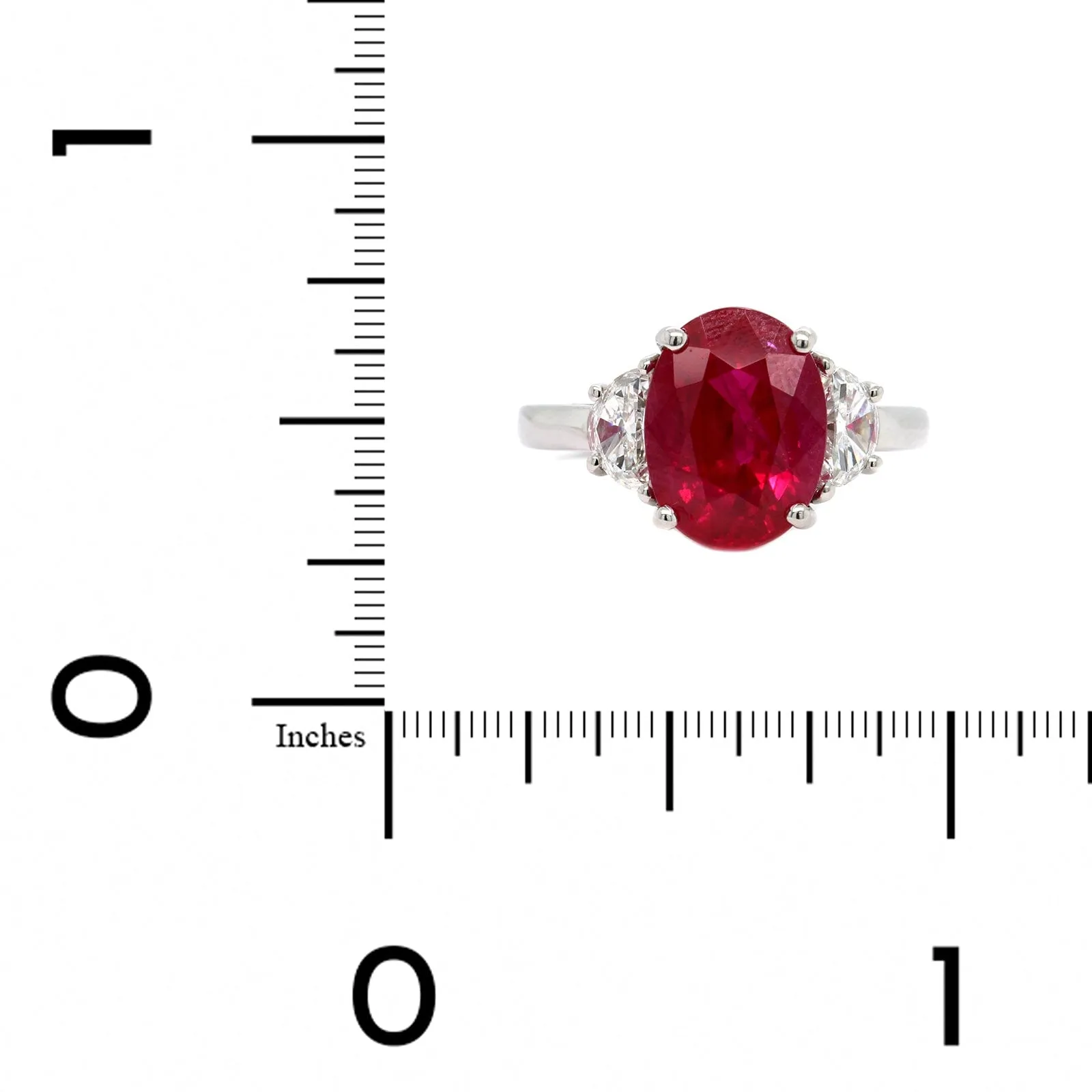 Platinum Vivid Red Ruby & Diamond Ring