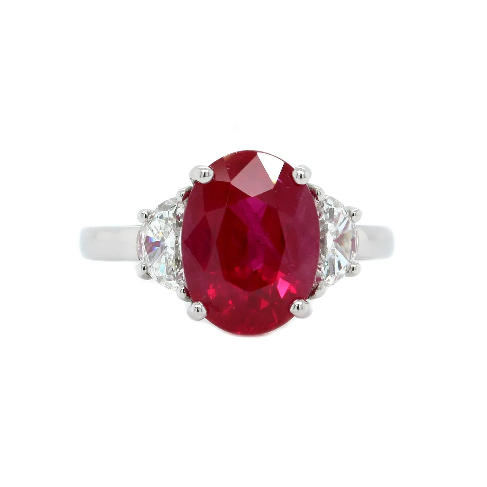 Platinum Vivid Red Ruby & Diamond Ring