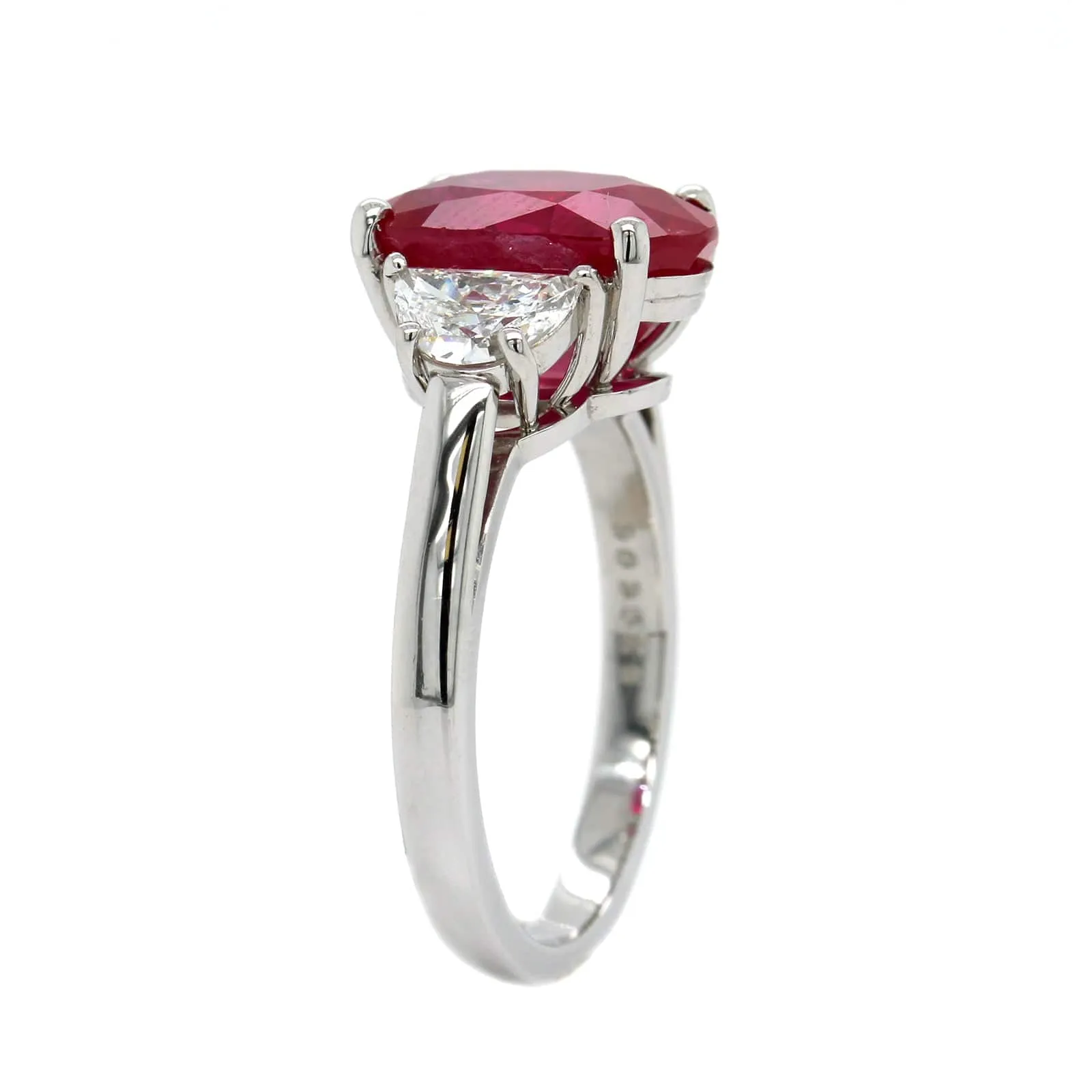 Platinum Vivid Red Ruby & Diamond Ring