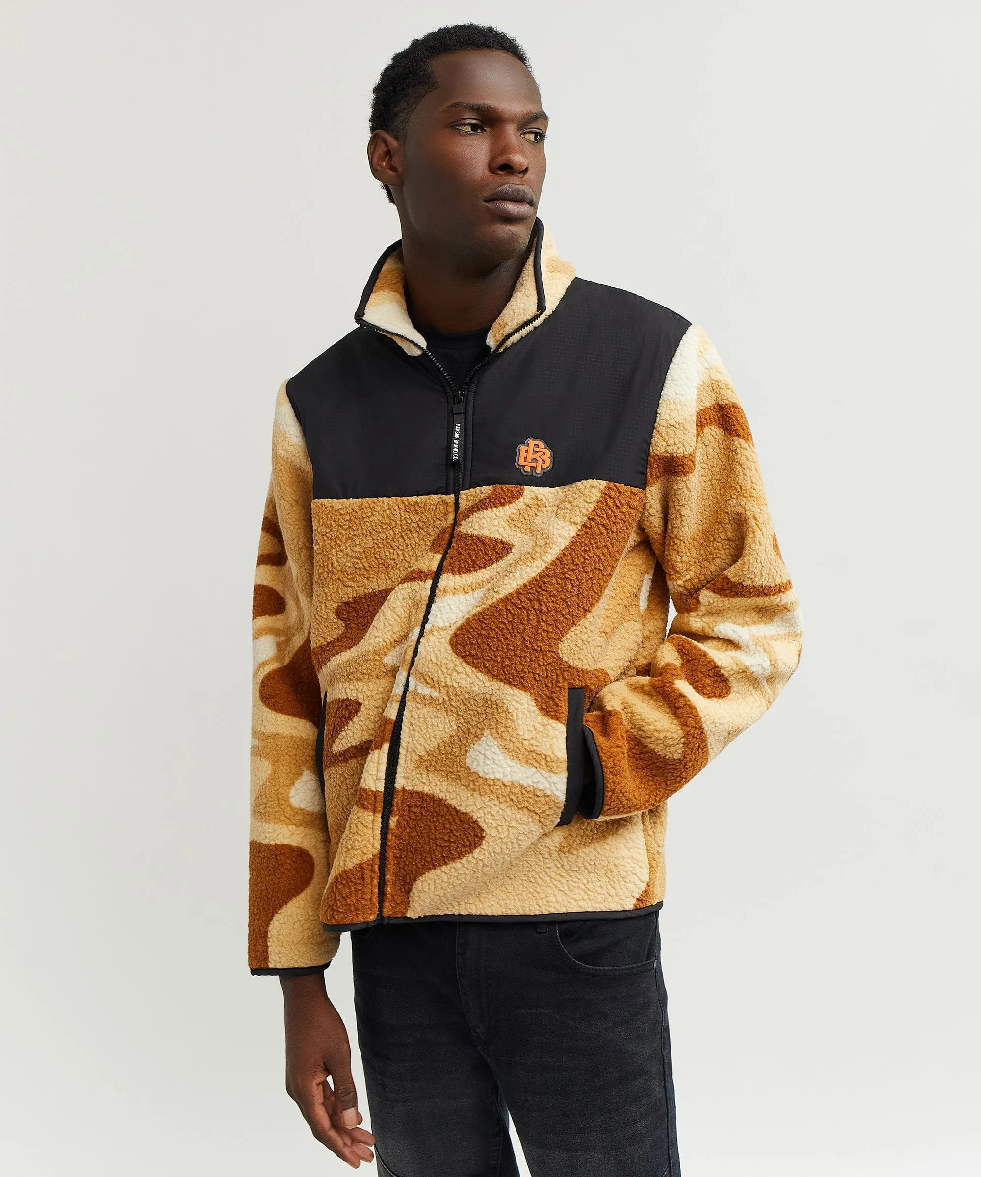 RB Series Sherpa Fleece Zip Up Jacket - Sunset