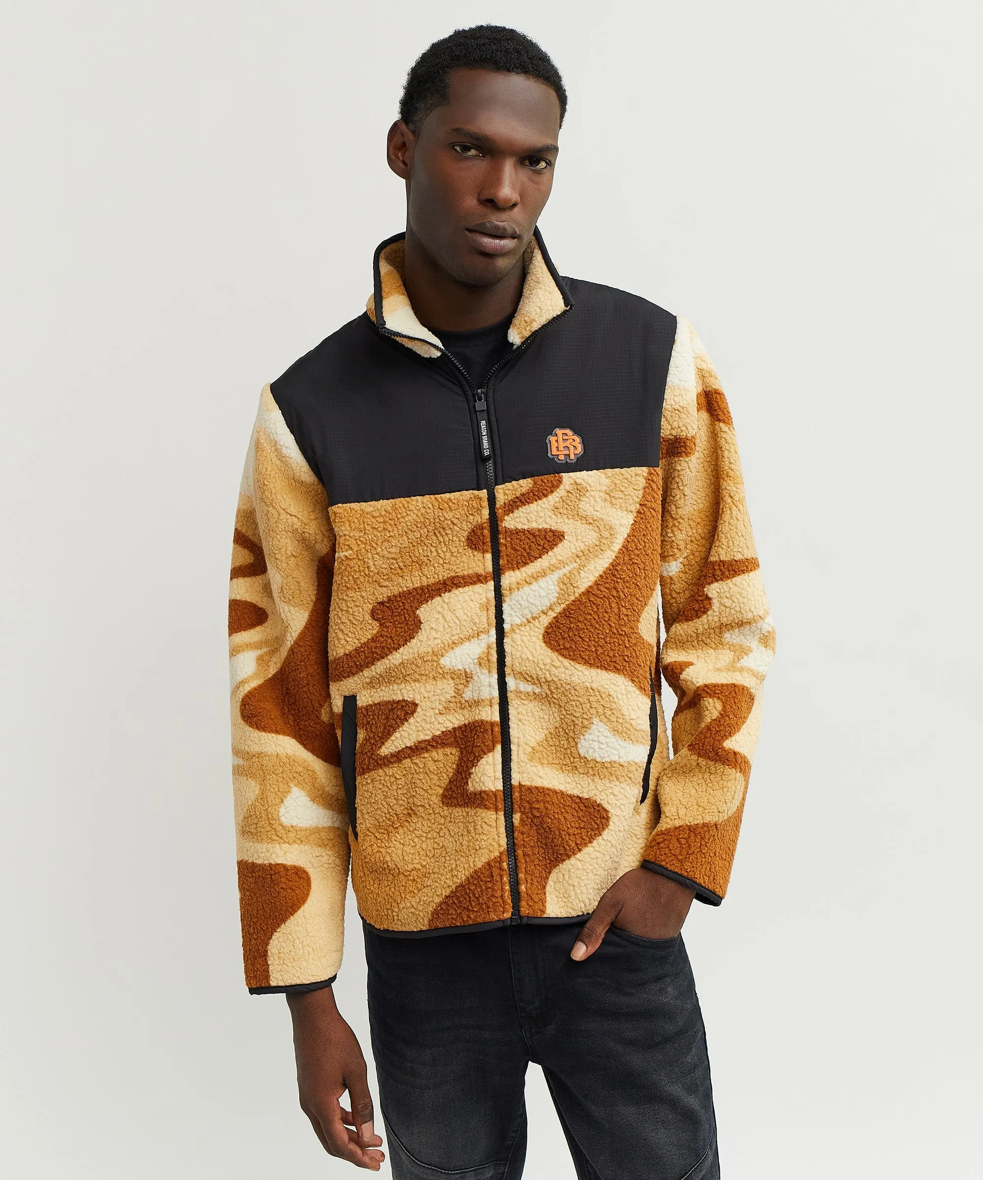 RB Series Sherpa Fleece Zip Up Jacket - Sunset