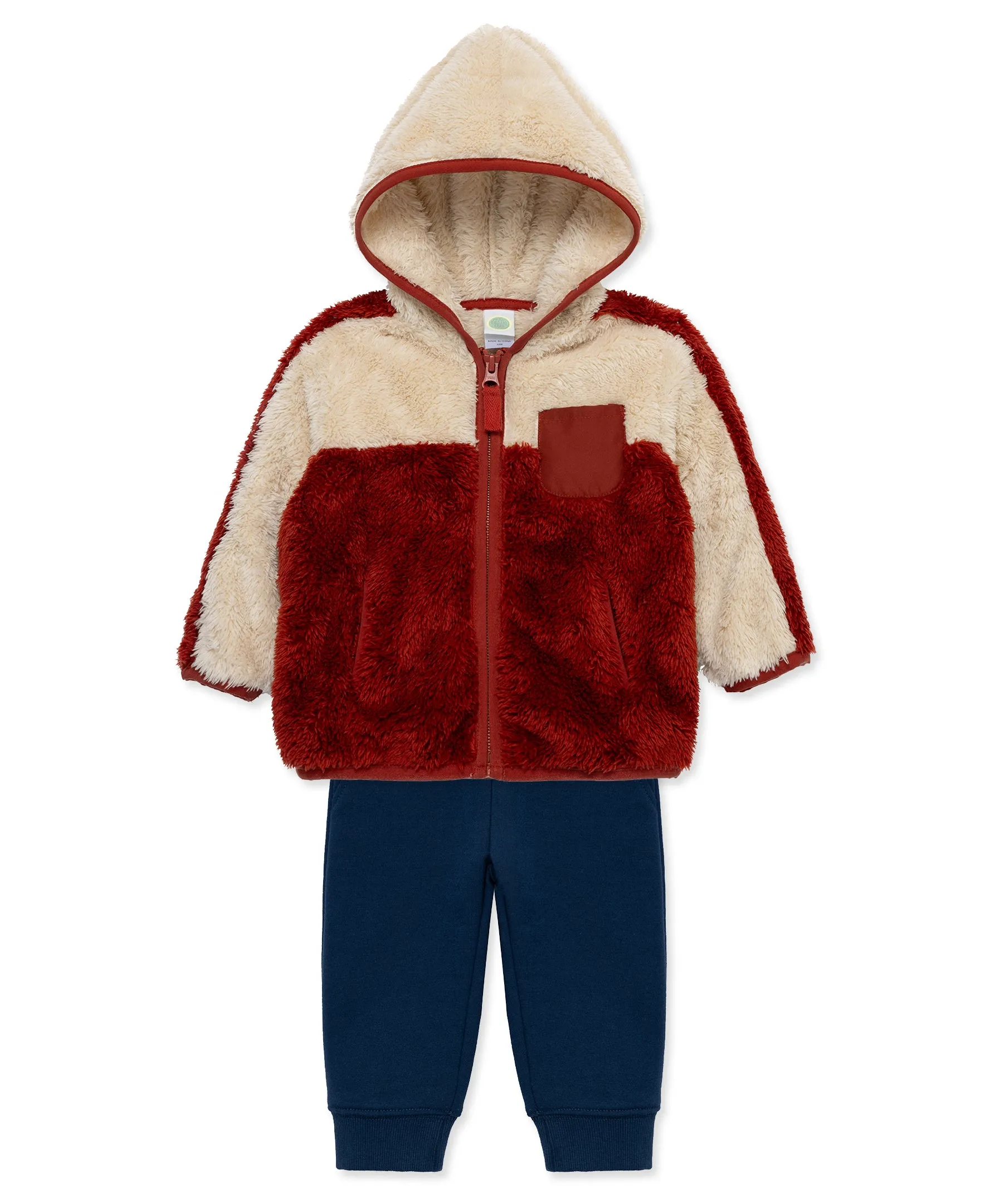 Red Sherpa Jacket Set (12M-24M)