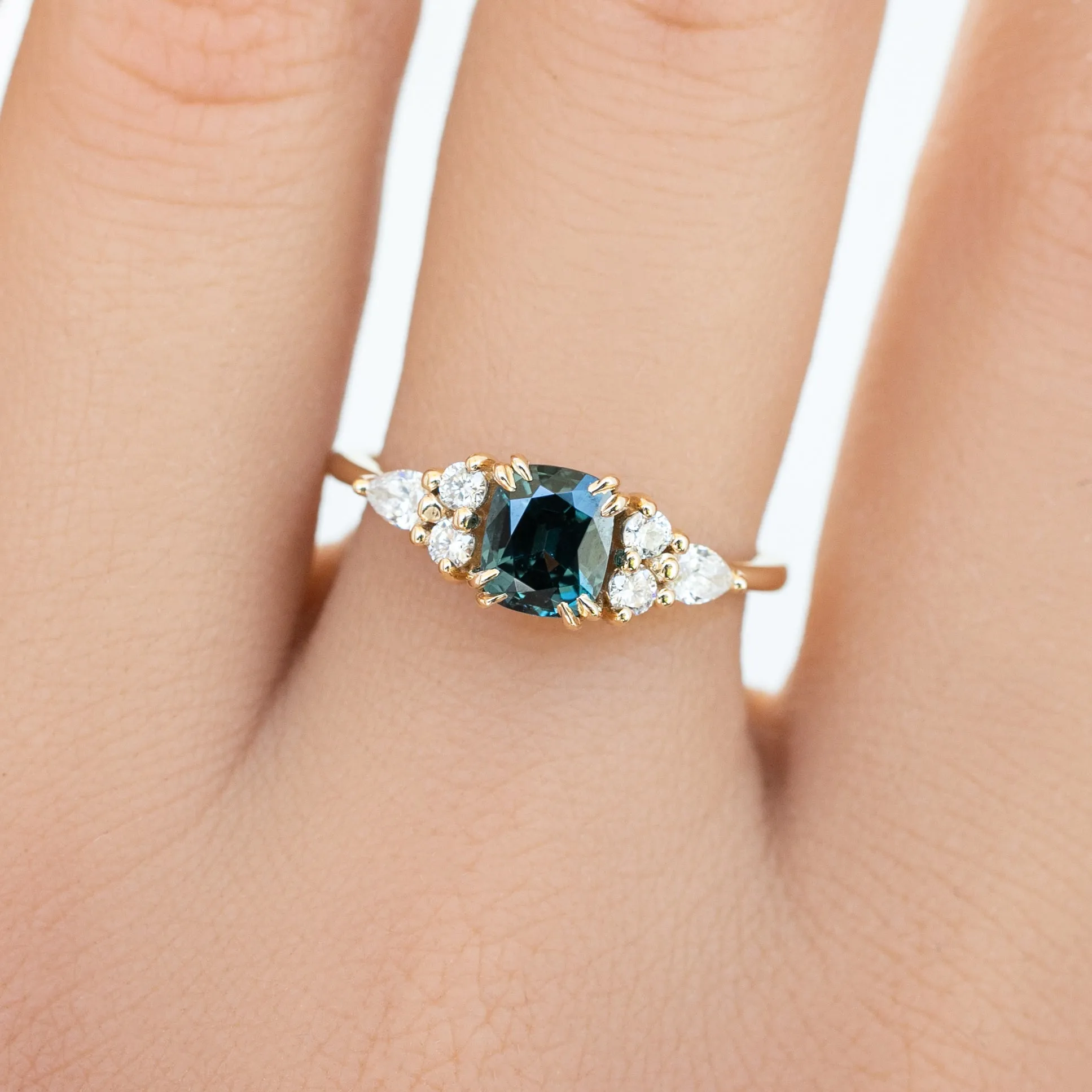 Remi Ring 0.96ct Teal Blue Montana Sapphire, 14K Yellow Gold (One of a kind)