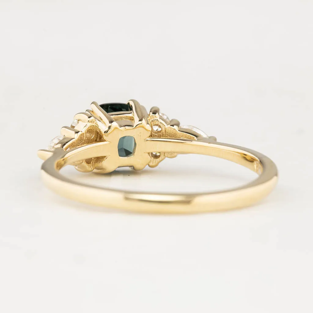 Remi Ring 0.96ct Teal Blue Montana Sapphire, 14K Yellow Gold (One of a kind)