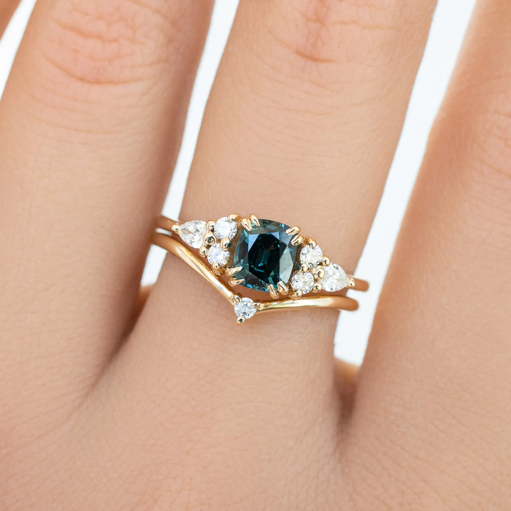 Remi Ring 0.96ct Teal Blue Montana Sapphire, 14K Yellow Gold (One of a kind)