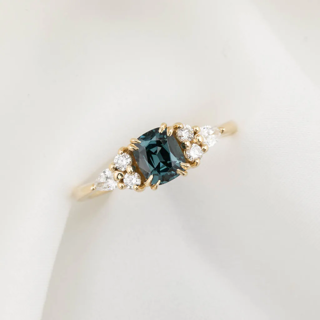 Remi Ring 0.96ct Teal Blue Montana Sapphire, 14K Yellow Gold (One of a kind)