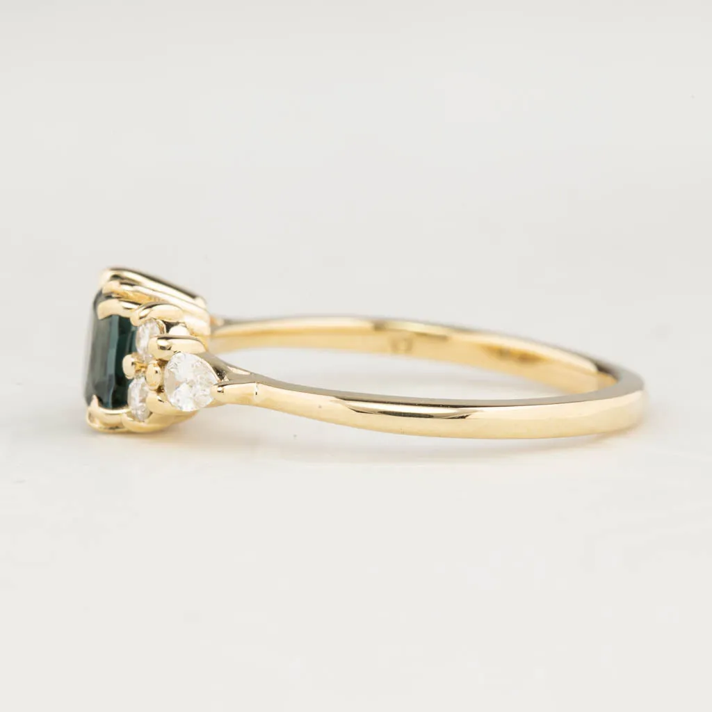 Remi Ring 0.96ct Teal Blue Montana Sapphire, 14K Yellow Gold (One of a kind)