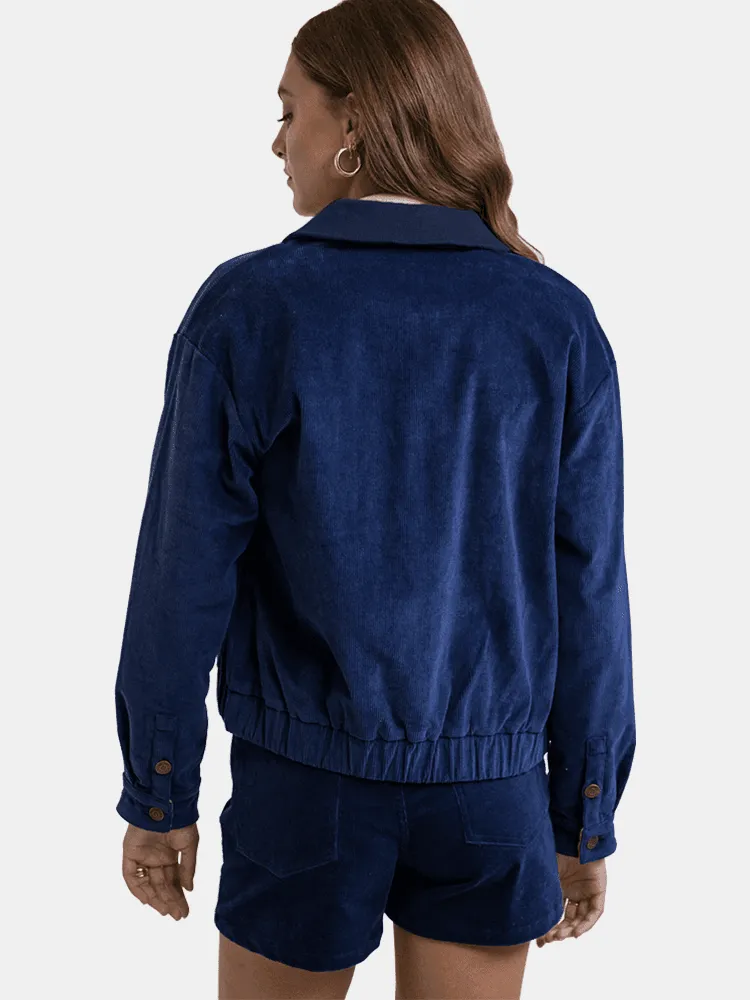 Rhythm Womens Members Only Corduroy Jacket - Navy