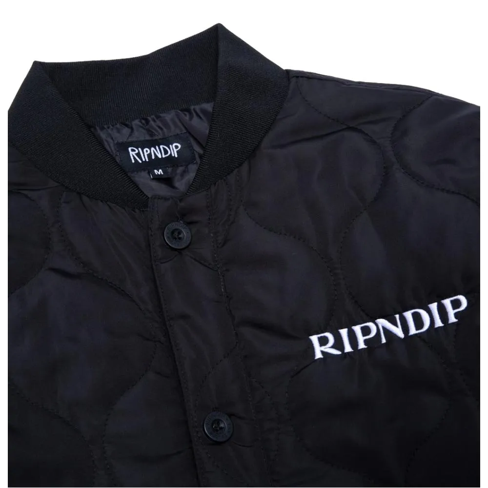 RIPNDIP NERMBOUTINS QUILTED BOMBER JACKET-BLACK