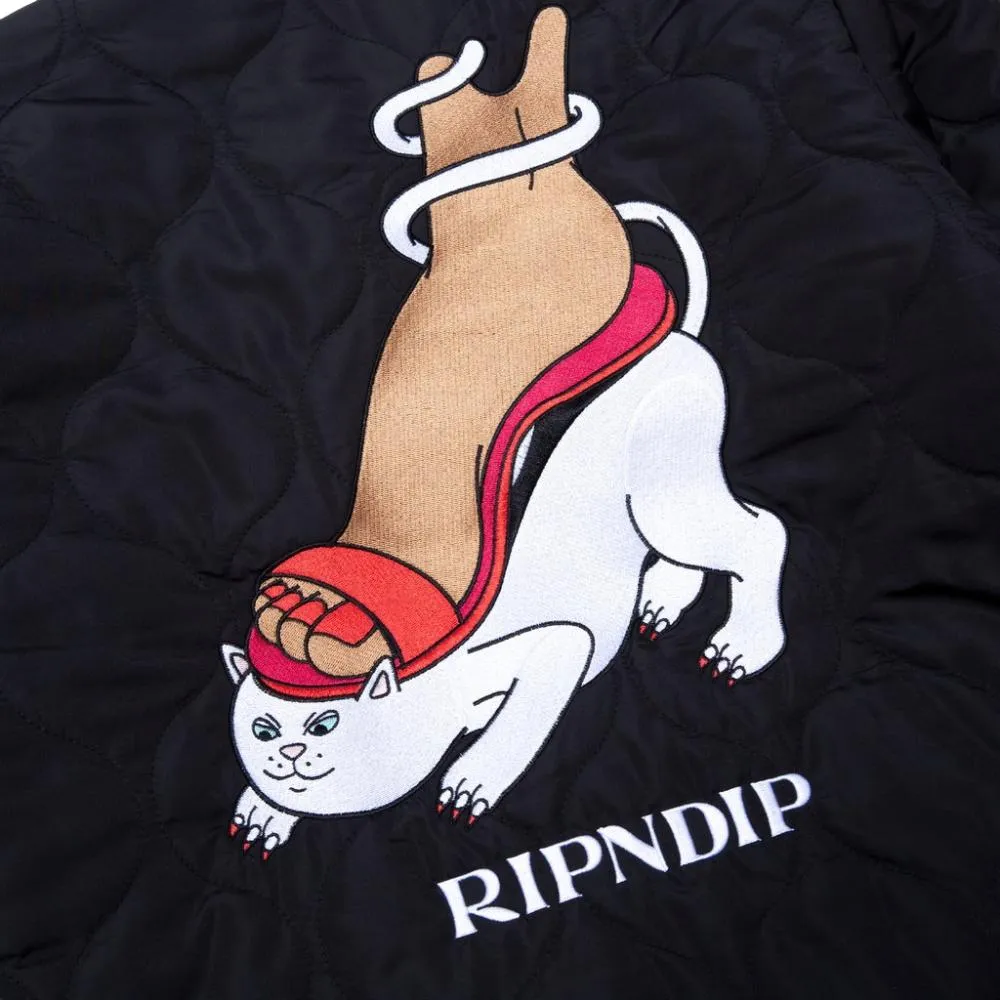 RIPNDIP NERMBOUTINS QUILTED BOMBER JACKET-BLACK