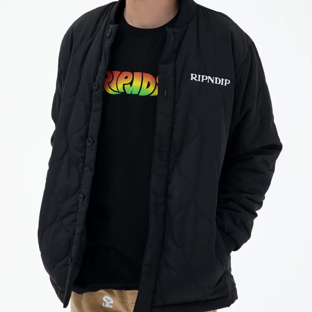 RIPNDIP NERMBOUTINS QUILTED BOMBER JACKET-BLACK