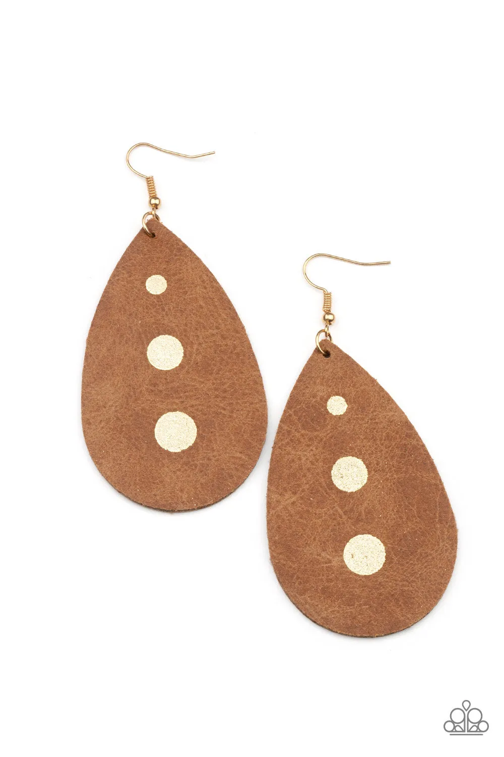 Rustic Torrent - Gold Paparazzi Earrings