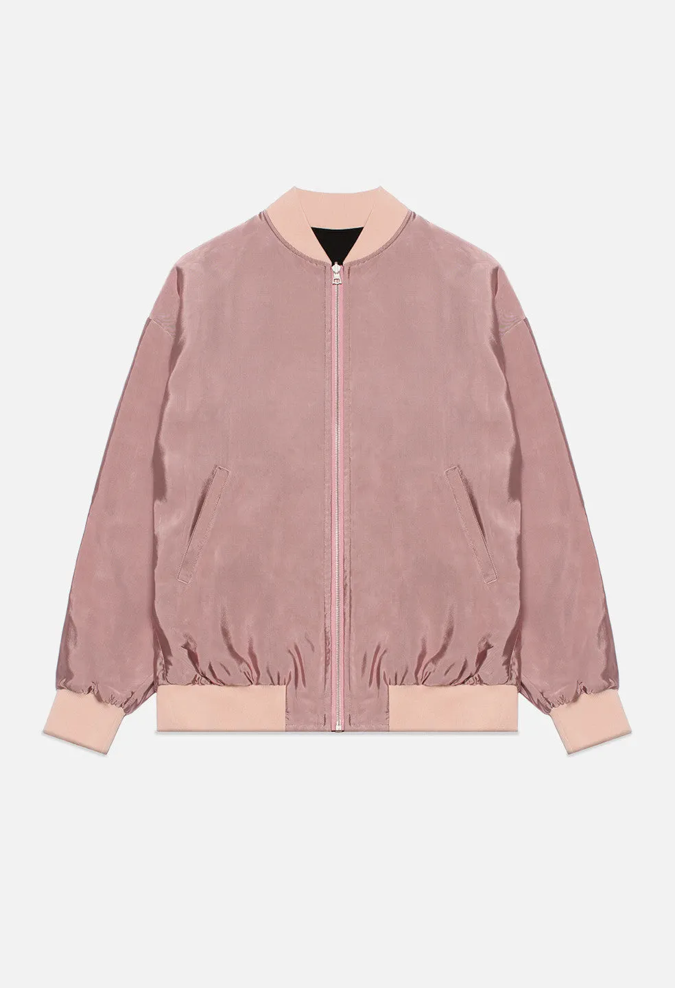 Silk Reversible Bomber / Pink