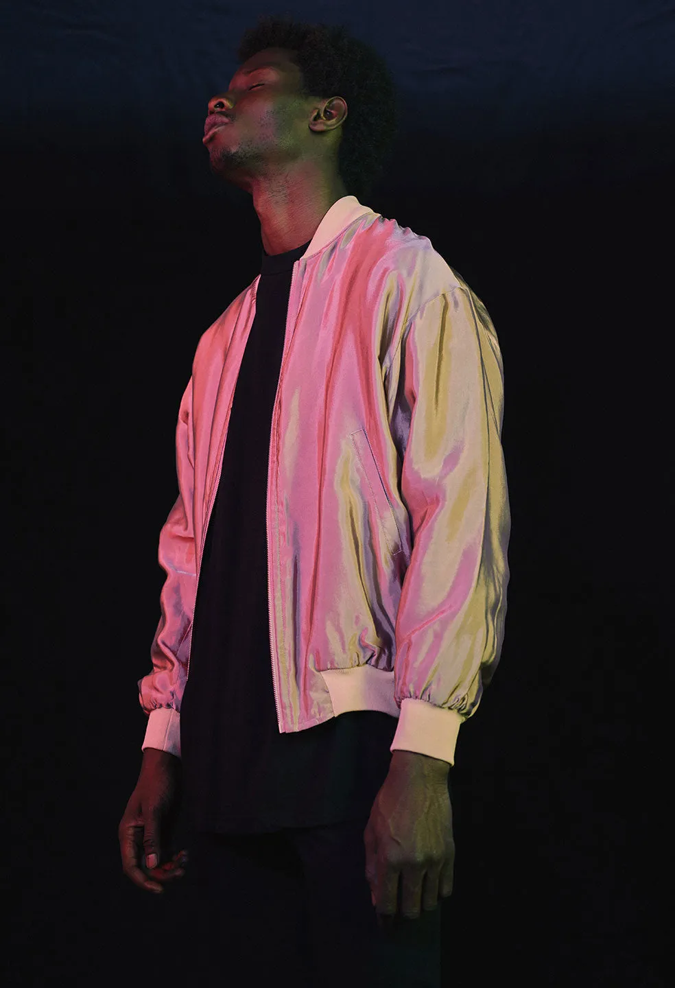 Silk Reversible Bomber / Pink