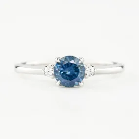 Sofia Ring 0.97ct Blue Montana Round Sapphire, 14k White Gold (One of a kind)