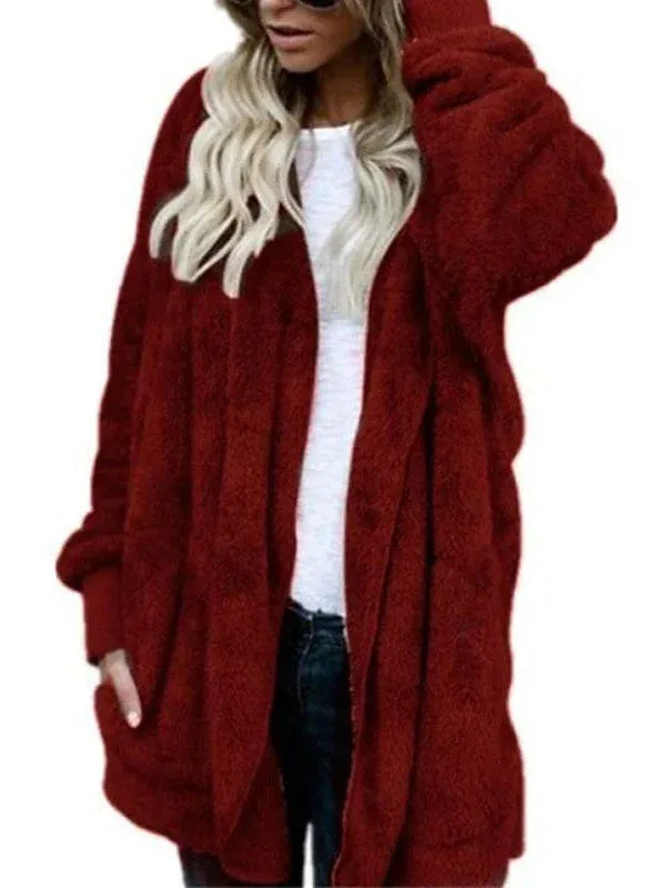 Stay Warm and Stylish with Women's Sherpa Jacket Fleece Teddy Coat