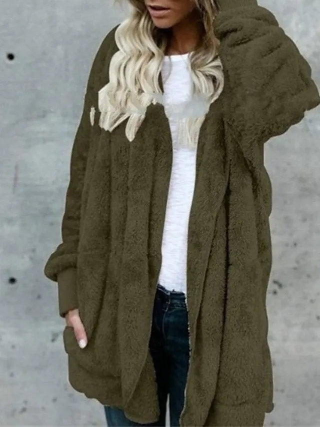 Stay Warm and Stylish with Women's Sherpa Jacket Fleece Teddy Coat