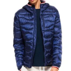 Superdry Mens Wave Quilt Hooded Jacket - Navy