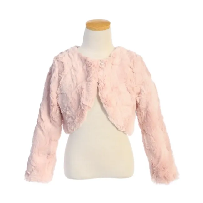 Sweet Kids Inc Soft Marble Fur Jacket - Blush