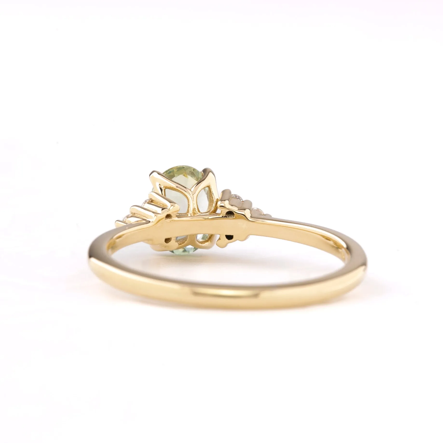 Teresa Ring 1.03ct Light Green Montana Sapphire, 14k Yellow Gold (One of a kind)