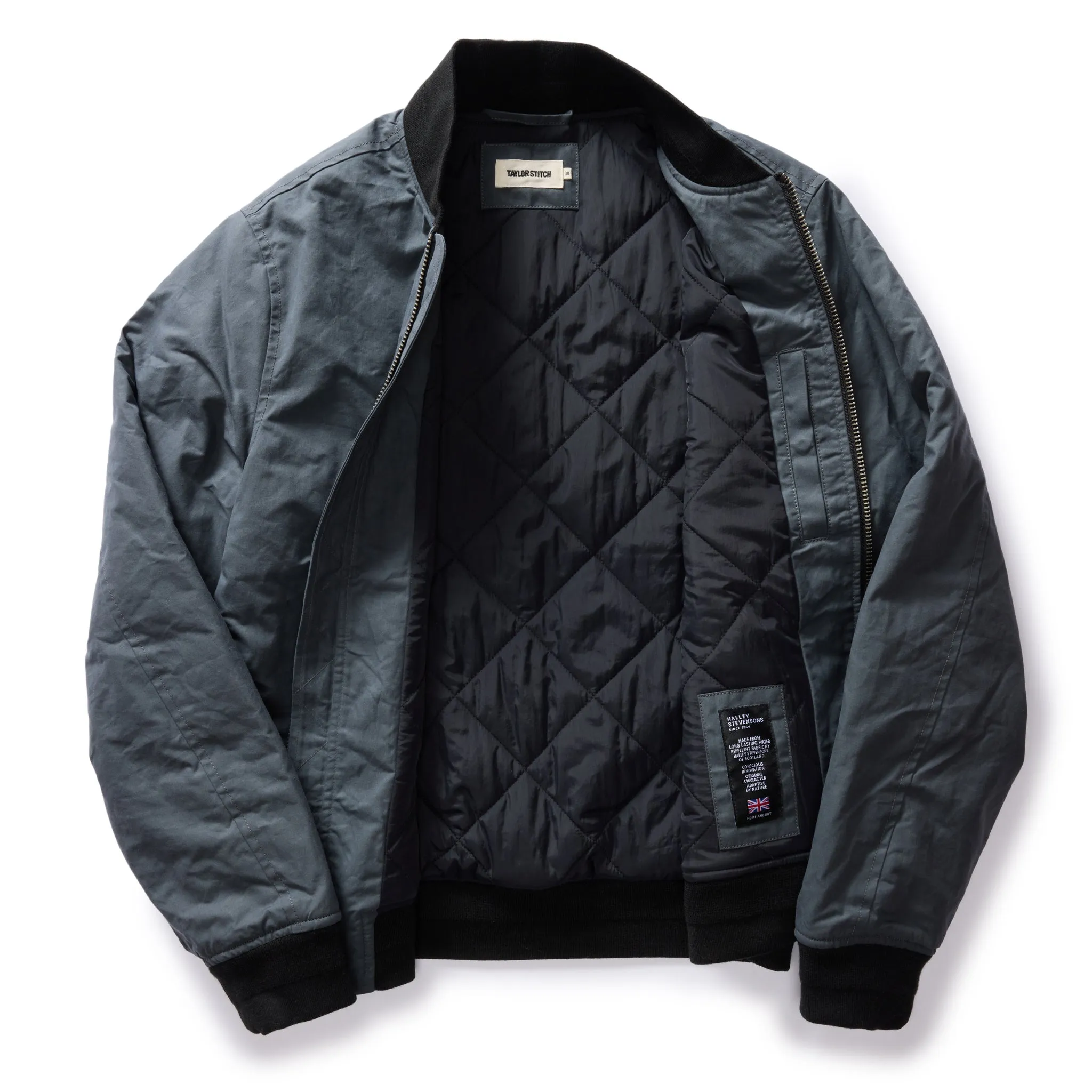 The Bomber Jacket in Charcoal Dry Wax