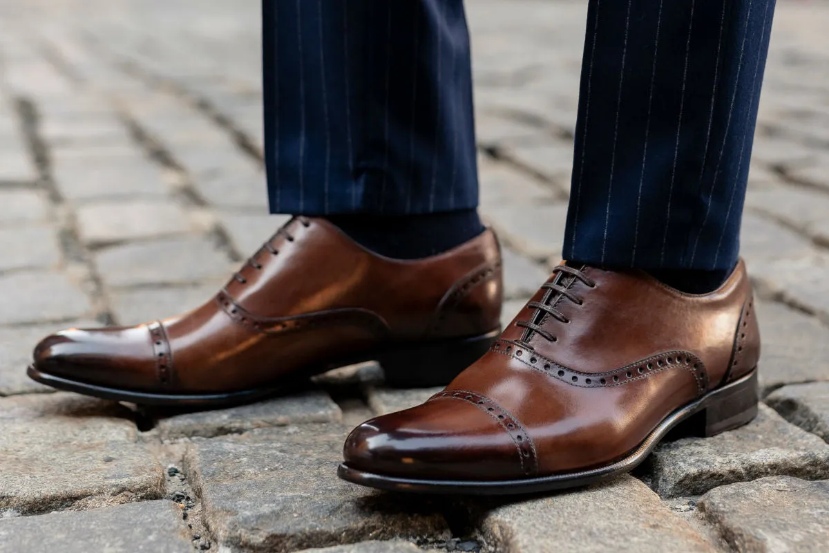 The Brando Semi-Brogue Oxford - Marrone